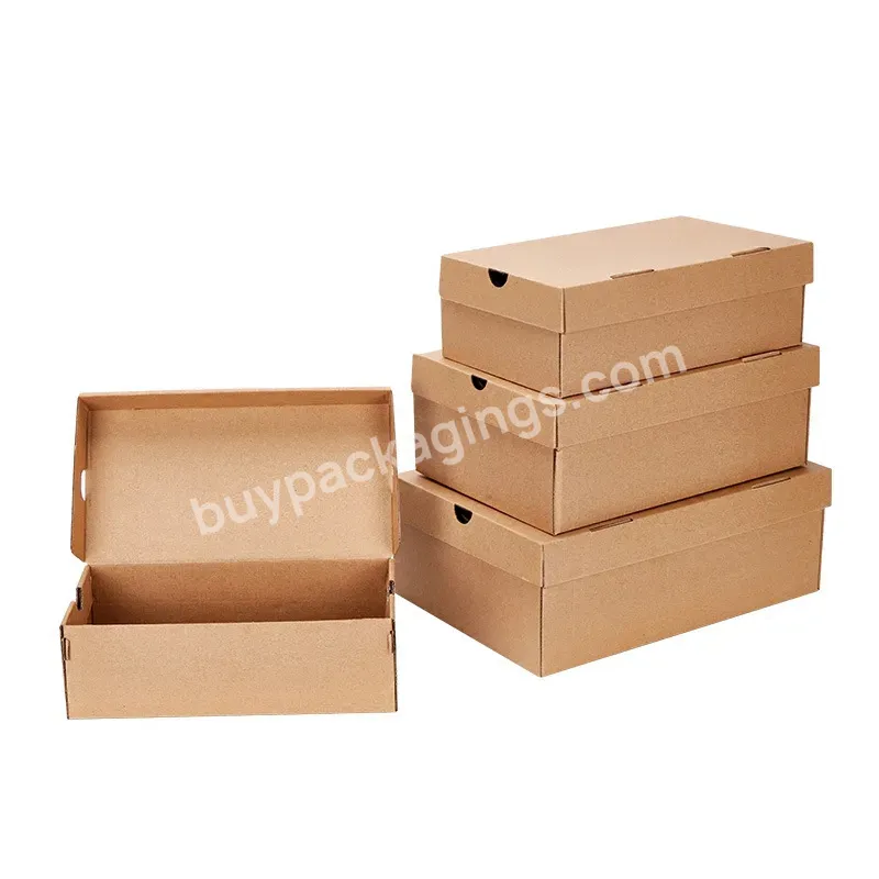 Factory Price Kraft Paper Foldable Corrugated Custom Packing Shoe Box With Logo