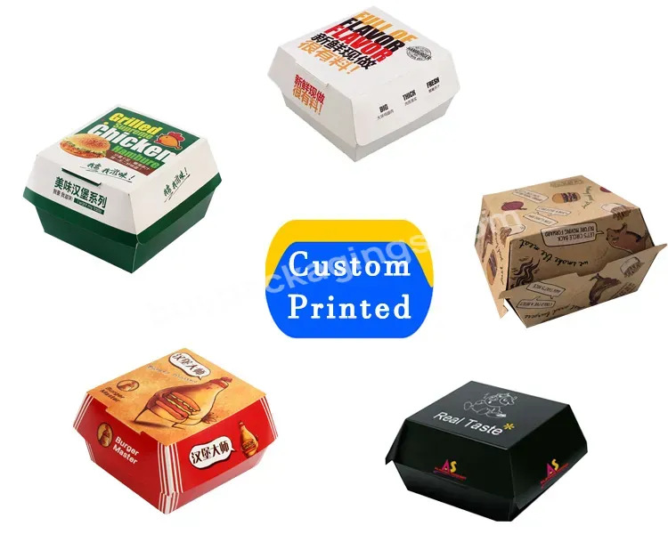 Factory Price Kraft Paper Hamburger Box Support Custom