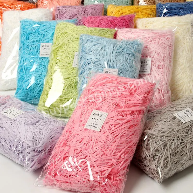 Factory Price  Many Color Gift Decorative Filling Paper 30g per Pack Crinckle Cut Shredded Paper Packing for Gift Package