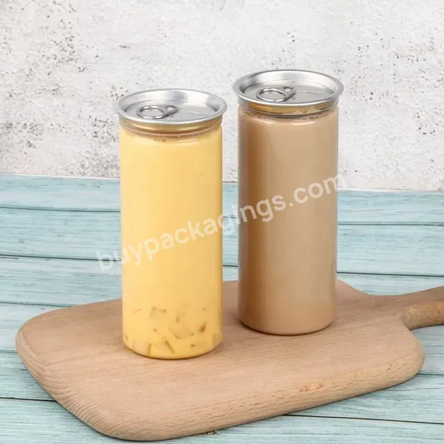 Factory Price Pet Can + Aluminum Lid 250ml Plastic Bottle Juice Plastic Can