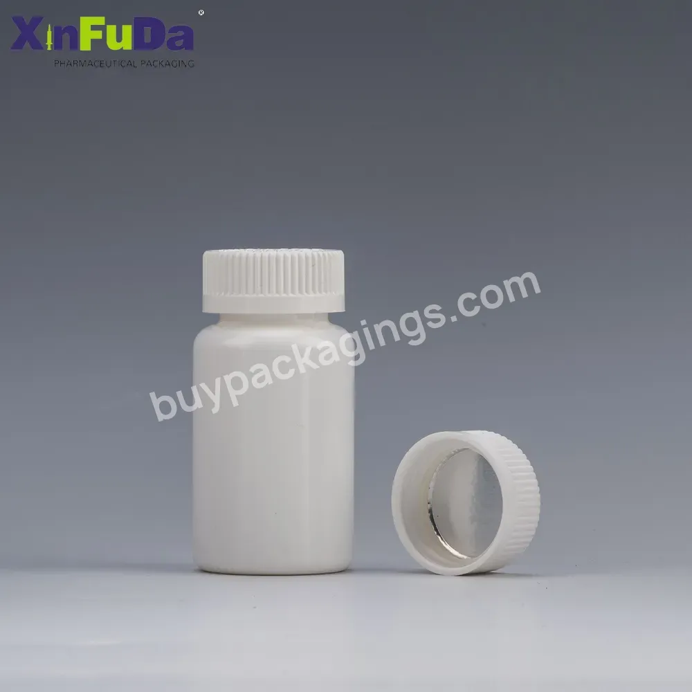 Factory Price Pharma Packaging Tablet Bottle 100cc Empty White Screw Childproof Cap Plastic Pill Bottle With Labels