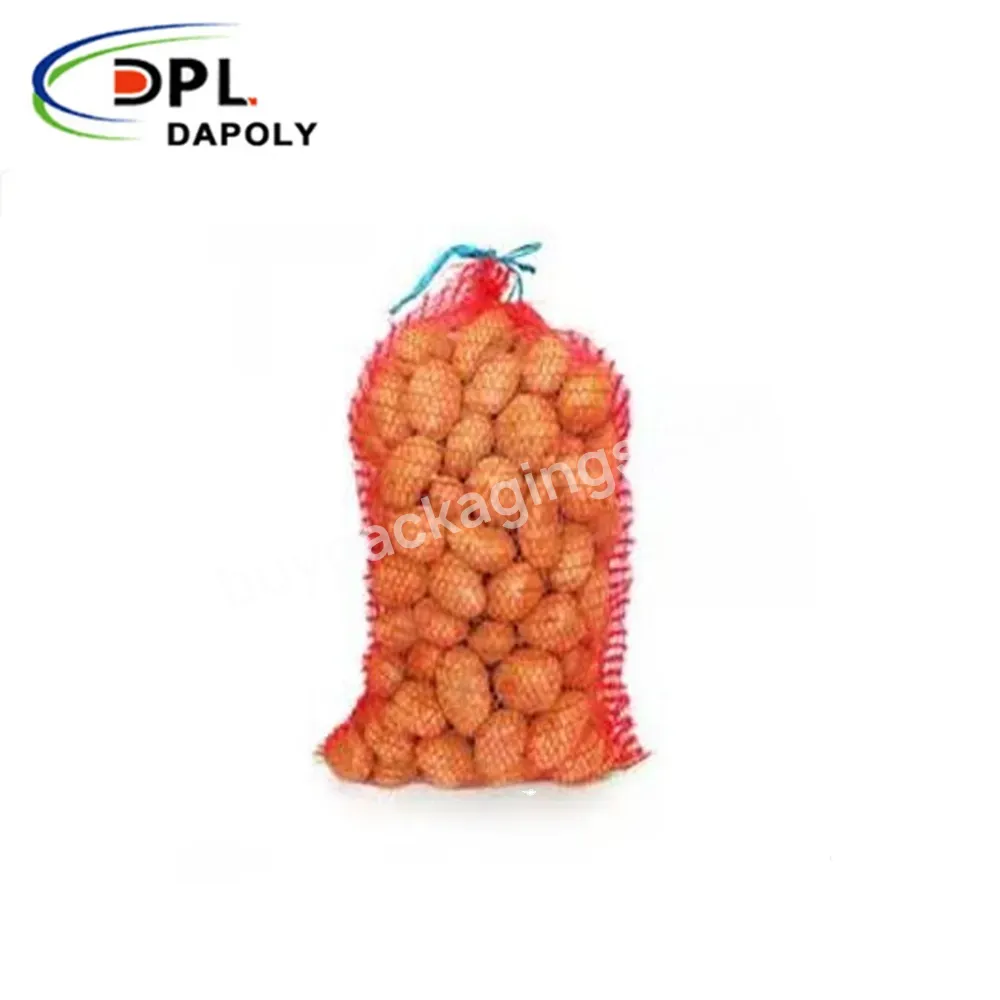 Factory Price Plastic Drawstring Packing Pe Net Bags Fruit Vegetable Pp Leno Mesh Bags For Onion Firewood Potato