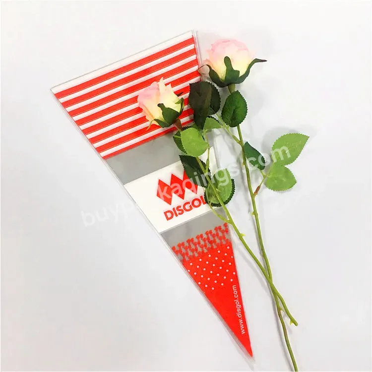 Factory Price Plastic Packaging Bags Pp Flower Sleeve Transparent Clear Colorful Piping Pastry Bags For Flower Gift