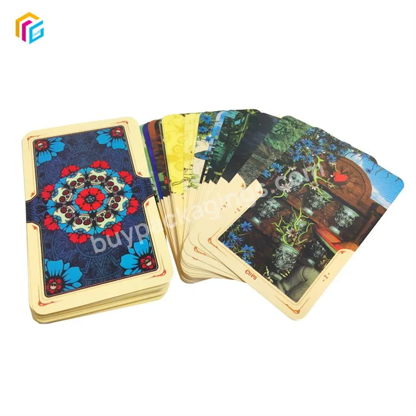 Factory Printing cards tarot dropshipping LOGO Playing Card Edges Gold Game Paper Deck Custom Tarot Cards With Guidebook