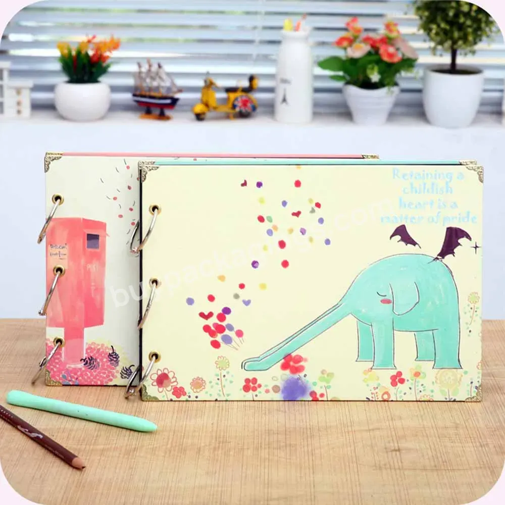 Factory Printing Custom 10 Inch Cartoon Scenery Diy Blank Photo Album Manual Paste Loose-leaf Photo Album