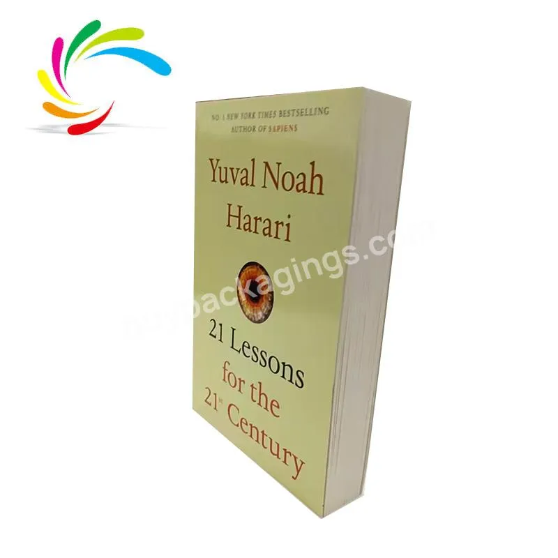 Factory printing top quality stock English books 21 lessons for the 21st century best novels  adult bulk book printing