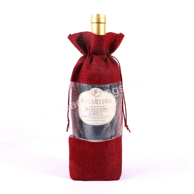 Factory Promotion Custom Eco-friendly Unique Design Non-woven Linen Red Wine Packaging Non-woven Bag