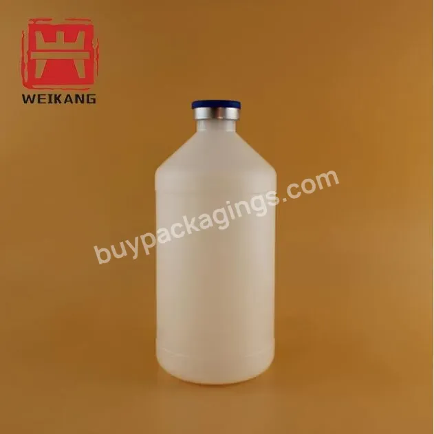 Factory Provide Plastic Vaccine Bottle With Metal Cap Rubber Stopper 500ml 1000ml