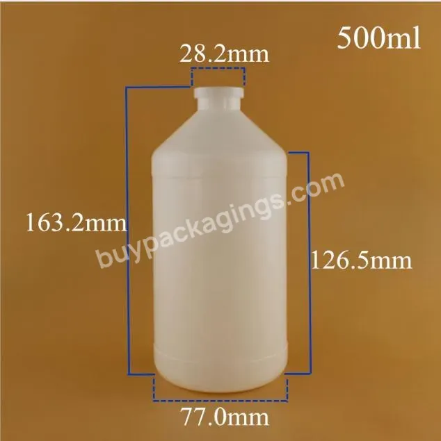 Factory Provide Plastic Vaccine Bottle With Metal Cap Rubber Stopper 500ml 1000ml