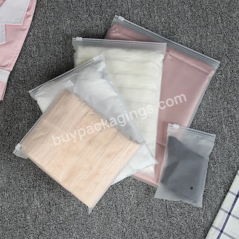 Factory Ready To Ship Frosted Matte Ziplock Oem Waterproof Zipper Packing Plastic Bag For Clothing