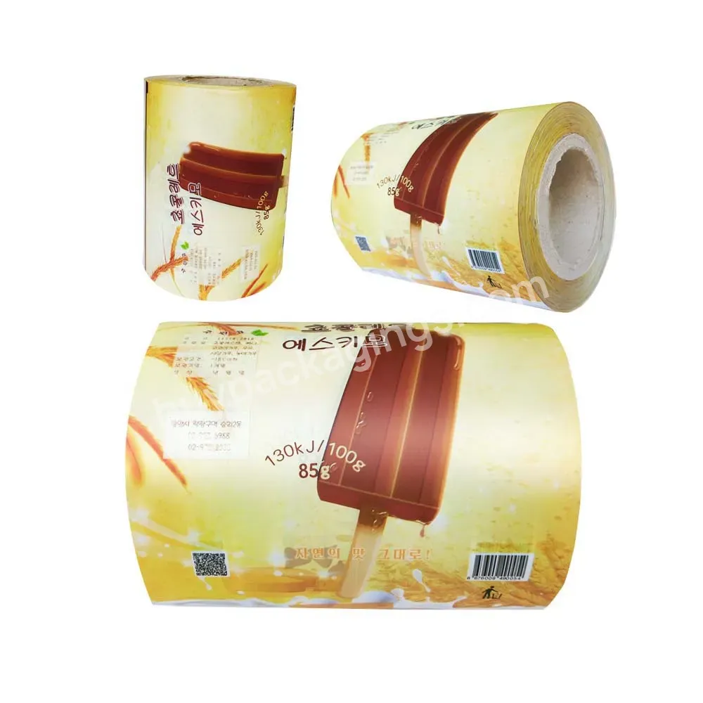 Factory Sale Plastic Food Grade Ice Cream Popsicle Wrapping Film Roll With Opp Laminated Pearlized Film