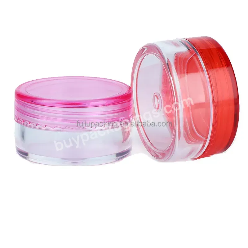 Factory Sales 3g 5ml Pp Mini Cream Jar Boxes Empty Plastic Cosmetic Container Small Sample Makeup Sub-bottling With Screw Caps