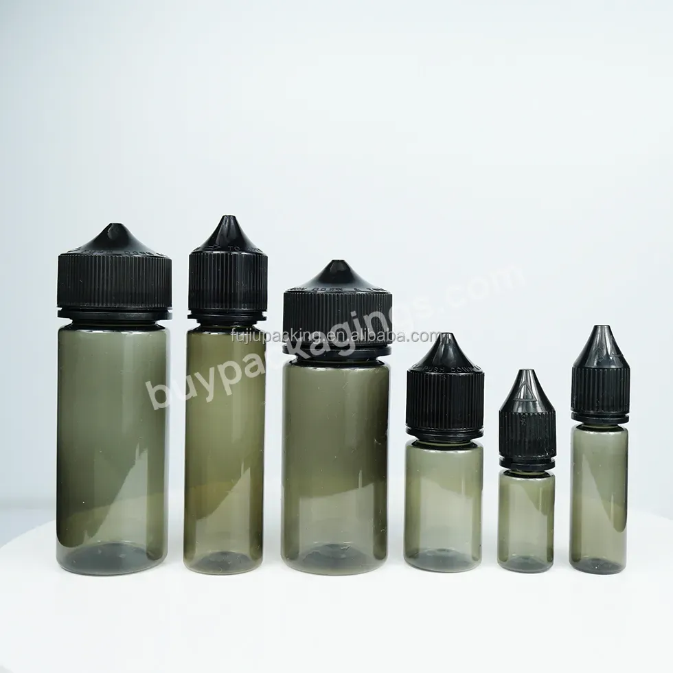 Factory Sales Pet 15ml 50ml 30ml 60ml 100ml V3 Plastic Bottles Transparent Black Liquid Juice Bottle Squeeze Liquid Dropper Bott