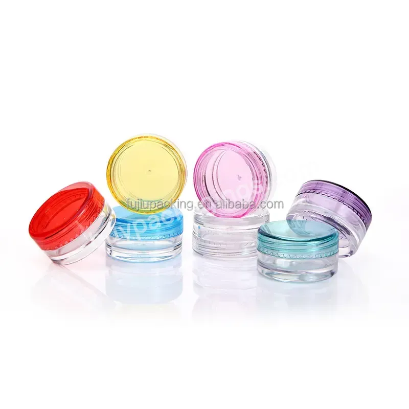 Factory Sales Sample Jar 3g 5g 10g 15g Ps Material Mini Cream Jar With Screw Cap Lid Sets For Lip Balm Eye Cream