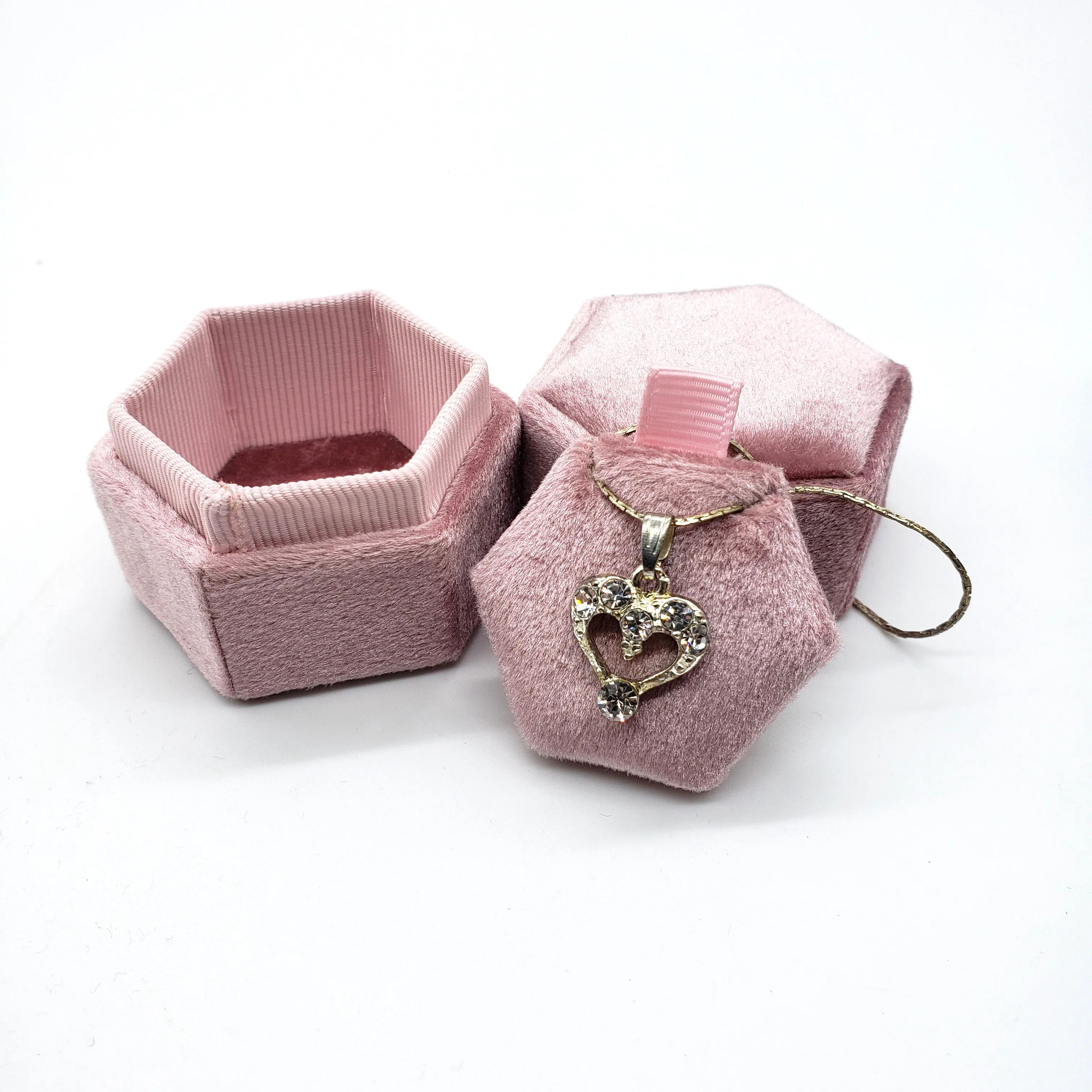 Factory Spot Wholesale Pendant Necklace Ear Stud Earrings Box Customizable LOGO jewellery boxvelvet jewelry box
