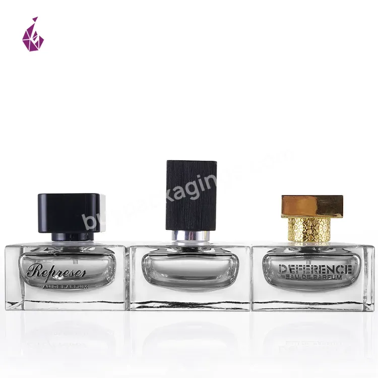 Factory Square Bottle Perfume 60 Ml Square Spray Bottle Glass Container For Perfume