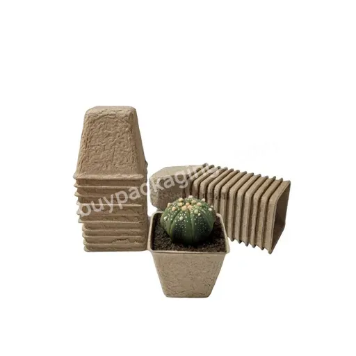 Factory Square Paper Pulp Molded Plant Nursery Cup Pulp Gardening Plant Cup Seedling Planting Seed Cup