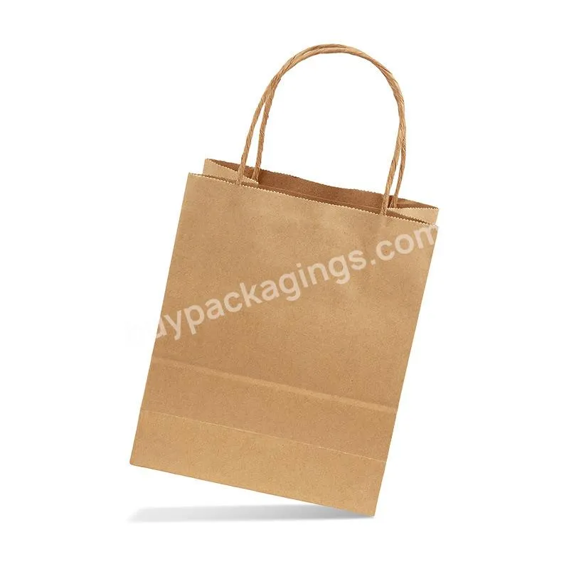 Factory Stock Brown Kraft Paper Bags Packaging For Gift Food And Shopping No Logo