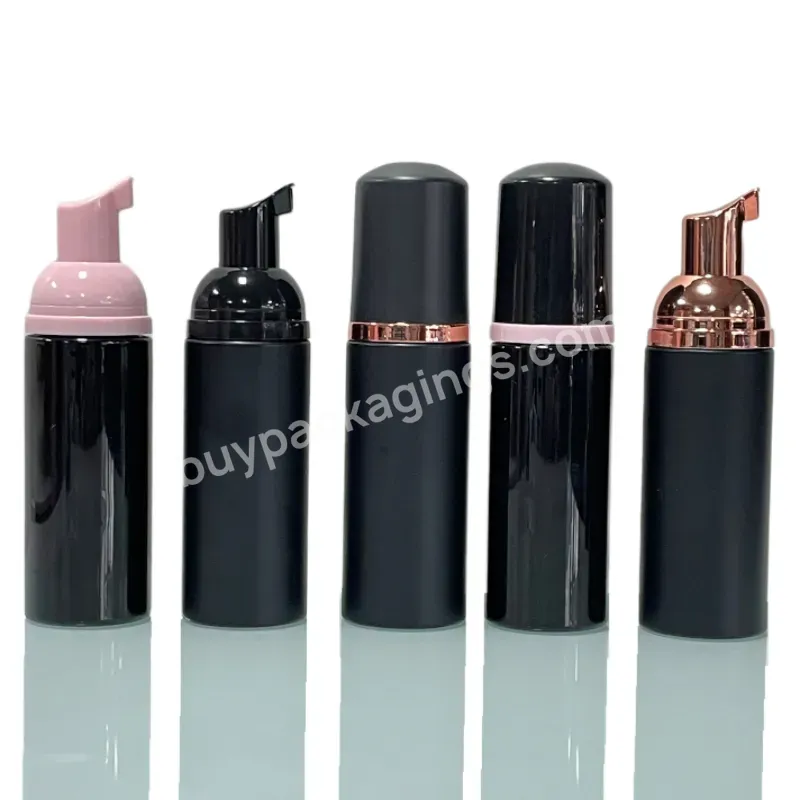 Factory Stock Small Capacity 50ml 60ml Black Mousse Foamer Bright Black And Matte Black Foam Bottle