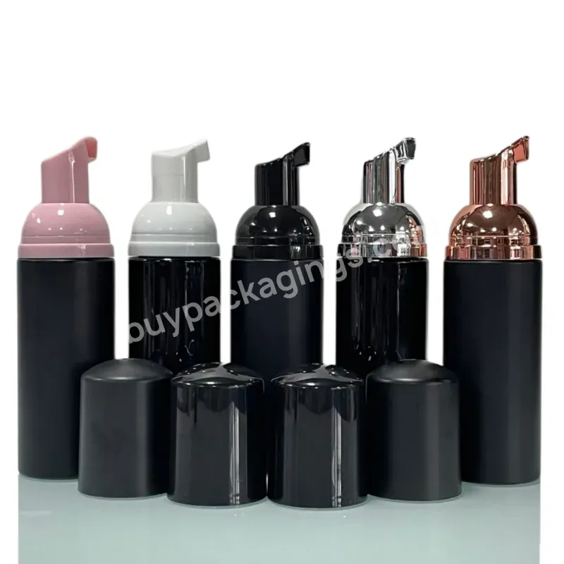 Factory Stock Small Capacity 50ml 60ml Black Mousse Foamer Bright Black And Matte Black Foam Bottle