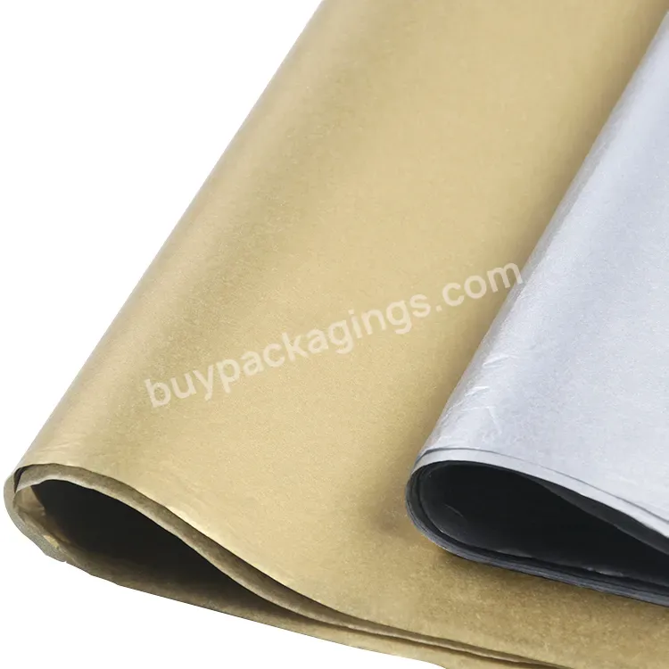 Factory Stock Tissue Paper Wrap Diy Crafts Wrapping Metallic Gold Silver Gift Tissue Packaging Paper 20sheets/pack