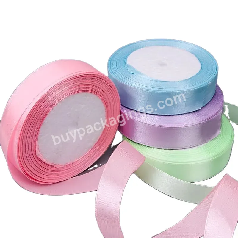 Factory Stocked Mixed Solid Colors 3-100mm Width Single Double Faced Smooth Satin Ribbon