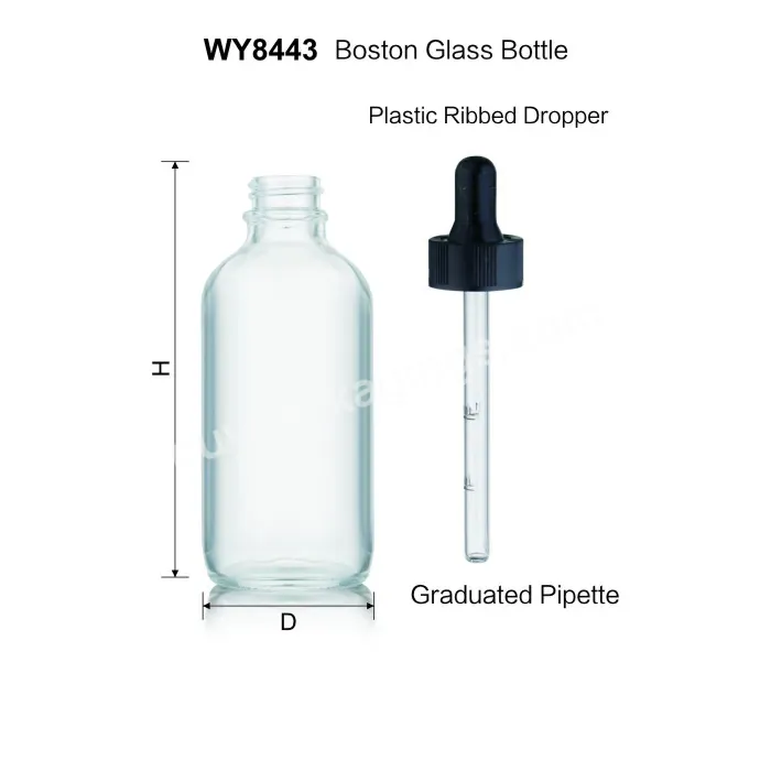 Factory Stocks 30ml 1oz Cosmetic Boston Amber Glass Dropper Bottles