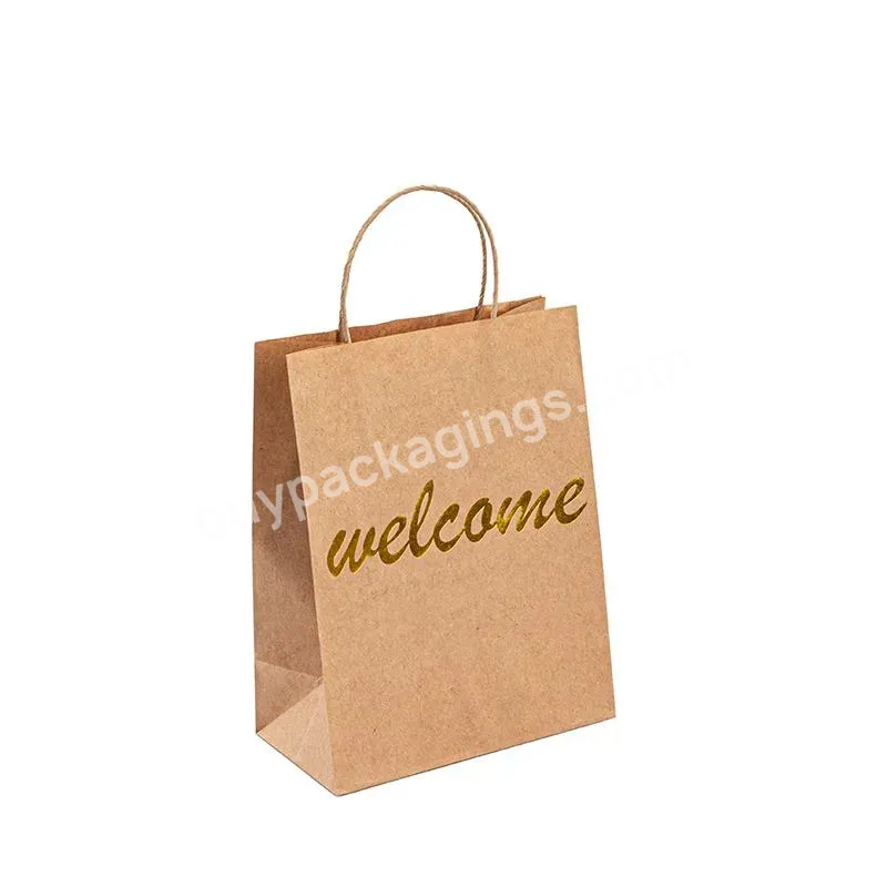 Factory Supplier Shopping Biodegradable Shopping Paper Bag With Logo Orange Gift Bag