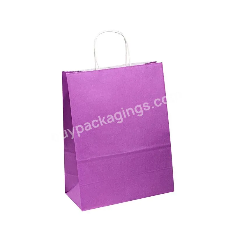 Factory Supplier Shopping Biodegradable Shopping Paper Bag With Logo Orange Gift Bag