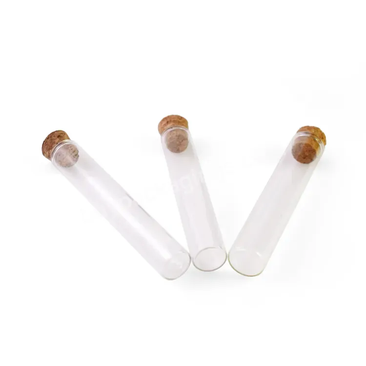 Factory Supply Custom Size Straight Side Borosilicate Glass Tube Test Tube With Nature Cork For Rolling Packaging