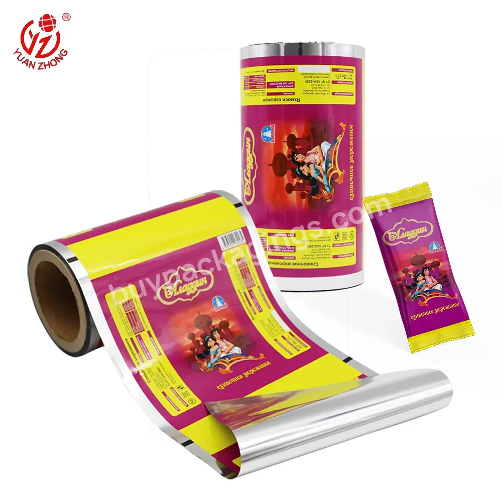 Factory Supply Food Grade Bopp Metallized Laminating Film For Packaging,Custom Printed Ice Cream Packaging Materials