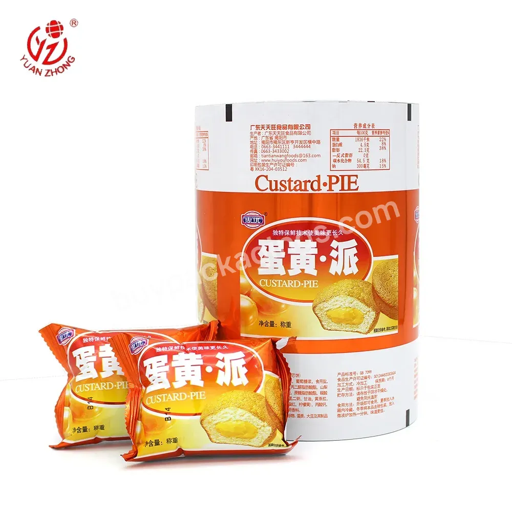 Factory Supply Oem/odm Printed Plastico Rollo 50 Micras Croissant/bread Custom Packaging Film Plastic Food Packaging Film