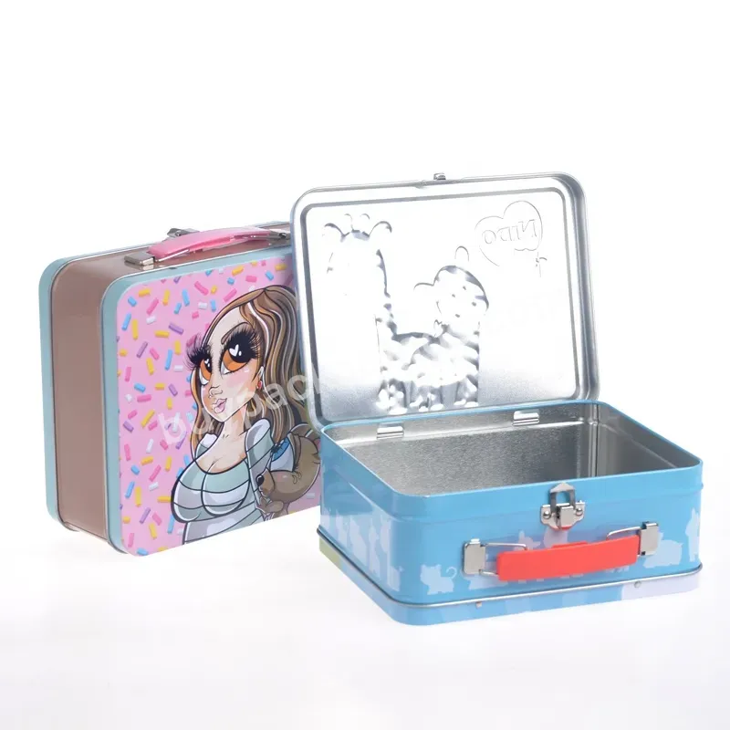 Factory Supply Popular Custom High Quality Lunch Box Metal Tin Box With Handle