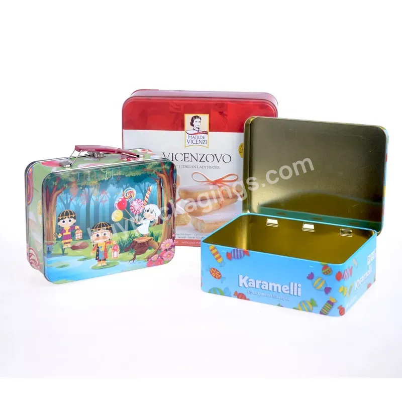 Factory Supply Popular Custom High Quality Lunch Box Metal Tin Box With Handle