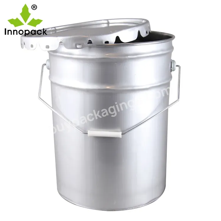 Factory Supply Tinplate 5 Gallon 20 Liter Metal Bucket With Flower Lid