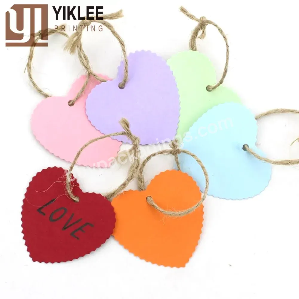 Factory Wedding Favor Party Decorations Heart Shaped With String For Valentine's Day Custom Logo Colorful Paper Gift Tags