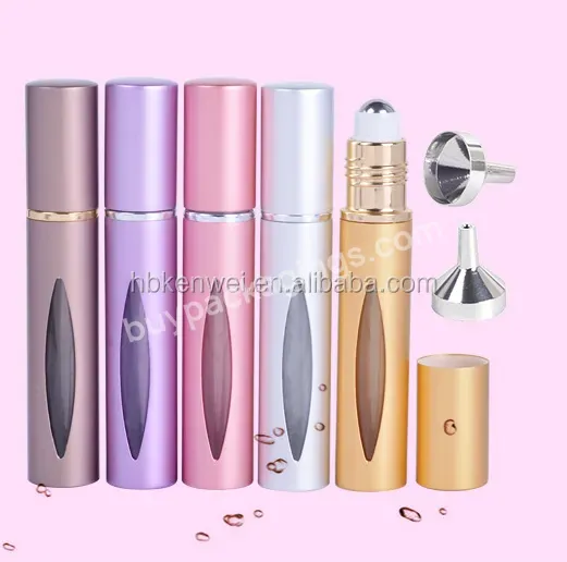 Factory Wholesale 10ml Uv Plating Glass Roll On Bottle Perfume Bottle Small Essential Oil Bottle With Steel Roller