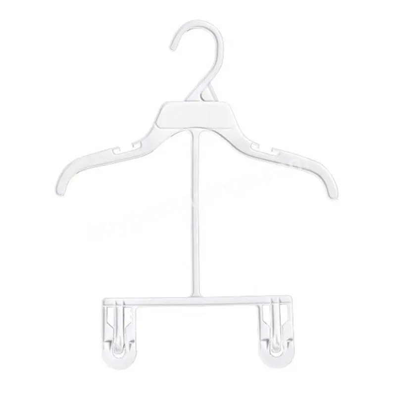 Factory Wholesale 30 Cm 12 Inches PP White Transparent Kids Children Clothes Suit Shorts 2 Piece Set Plastic Clothes Hanger