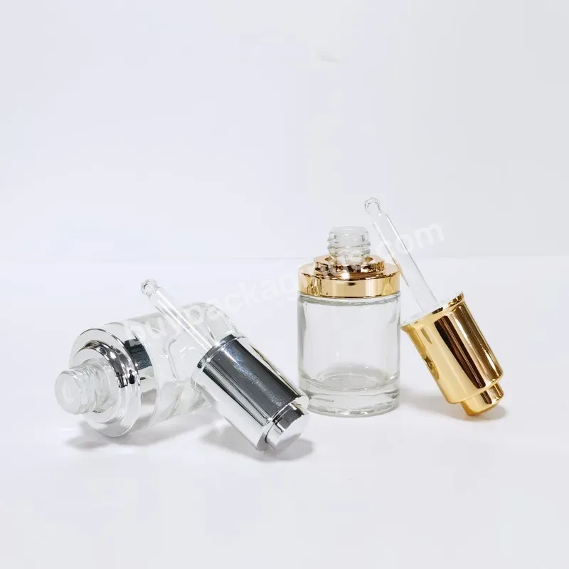 Factory Wholesale 30ml Luxury Cosmetic Bottle Packaging Empty Glass Press Pump Dropper Bottle