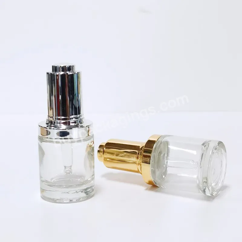 Factory Wholesale 30ml Luxury Cosmetic Bottle Packaging Empty Glass Press Pump Dropper Bottle