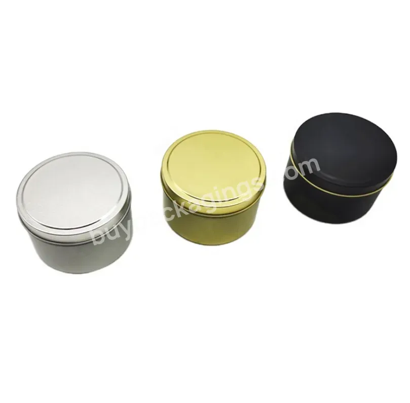 Factory Wholesale 4 Ounce Candle Tins With Lids Ready To Ship In Matte Black,Silver,Gold,Rose Gold