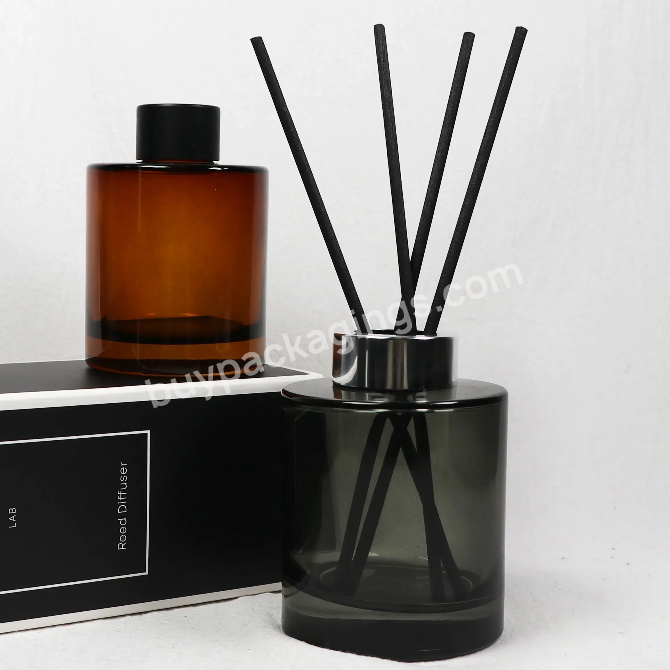 Factory Wholesale Amber And Grey Aroma Diffuser Bottles 150ml Empty Reed Diffuser Glass Bottle