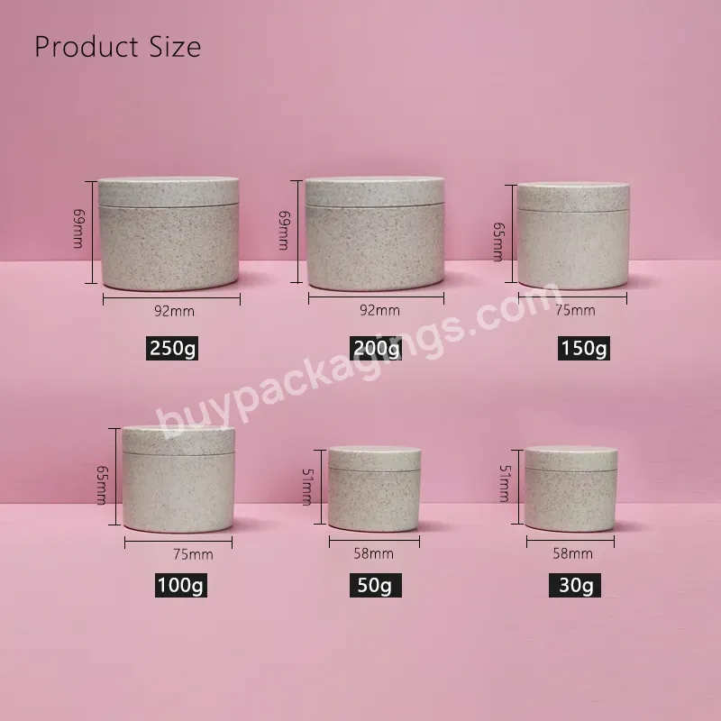 Factory Wholesale Biodegradable Cosmetics Container What 30g 50g100g150g200g250g Recycle Plastic Cream Jar