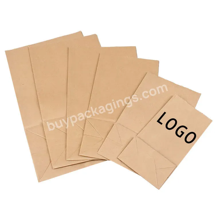 Factory Wholesale Brown Food Kraft Paper Bags Without Handles