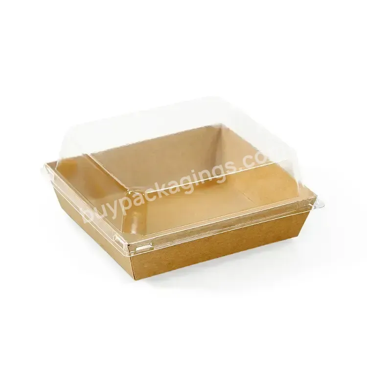 Factory Wholesale Cake Bread Dim Sum Bread Food Packaging Plastic Transparent Square Kraft Paper Paper Box