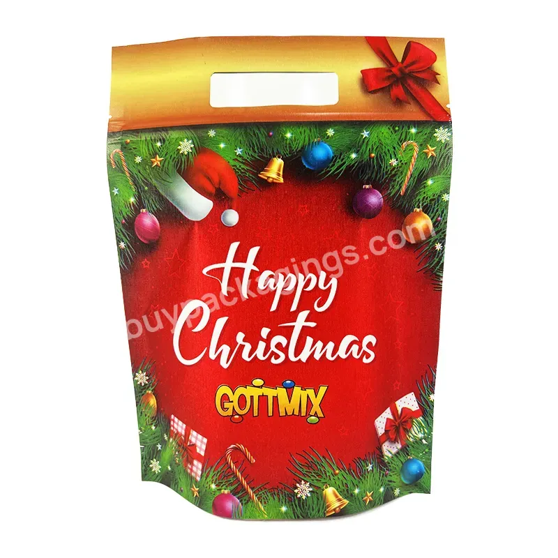 Factory Wholesale Chips Candy Corns Aluminium Foil Special Material Stand-up Christmas Gifts Pouch Bag With Hanger Holes