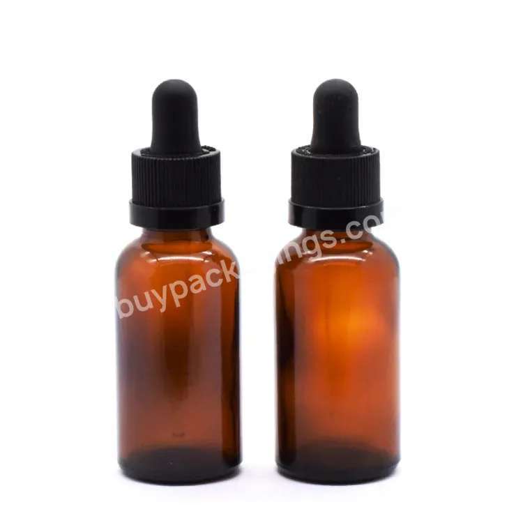 Factory Wholesale Custom Golden Color Child Resistant 15ml 20ml 30ml Glass Oil Packaging Bottle With Dropper For Essential Oil