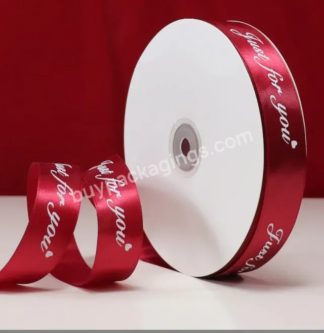 Factory Wholesale Customized Paper Bag Ribbon Printer 100% Polyester Roll Grosgrain Satin Ribbon