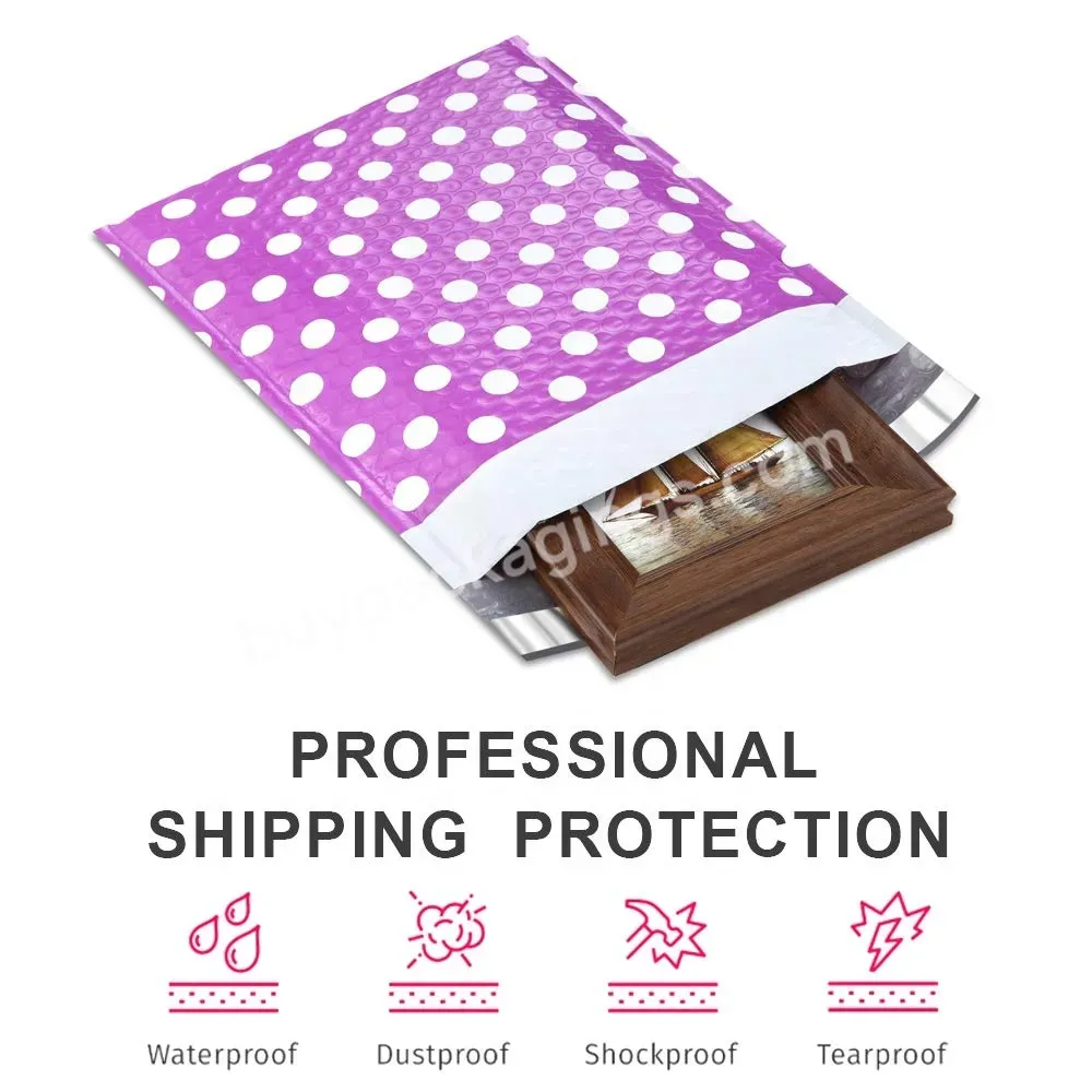 Factory Wholesale Eco-friendly Poly Bubble Mailers Free Sample Customize Color Water-proof Pink Mailing Bag With Padded