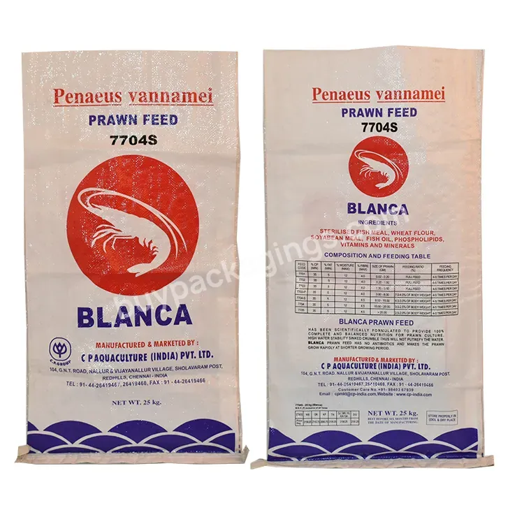 Factory Wholesale Fish Prawn Feed Bags 40kg Polypropylene Woven Sack